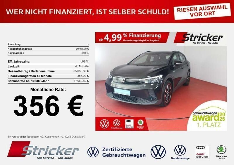 Grenadillschwarz metallic Gebraucht 2023 VW ID.4 Pro Performance SUV | 29.938 € (Fairer Preis) - Bild 1/4