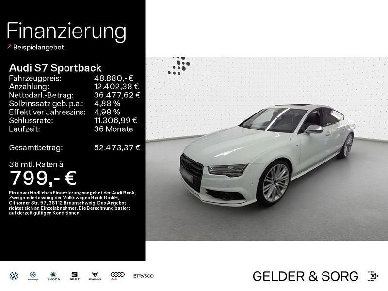 Gletscherweiss metallic Gebraucht 2017 Audi S7 Sportback Advanced Kleinwagen | 48.880 € (Superpreis) - Bild 1/2