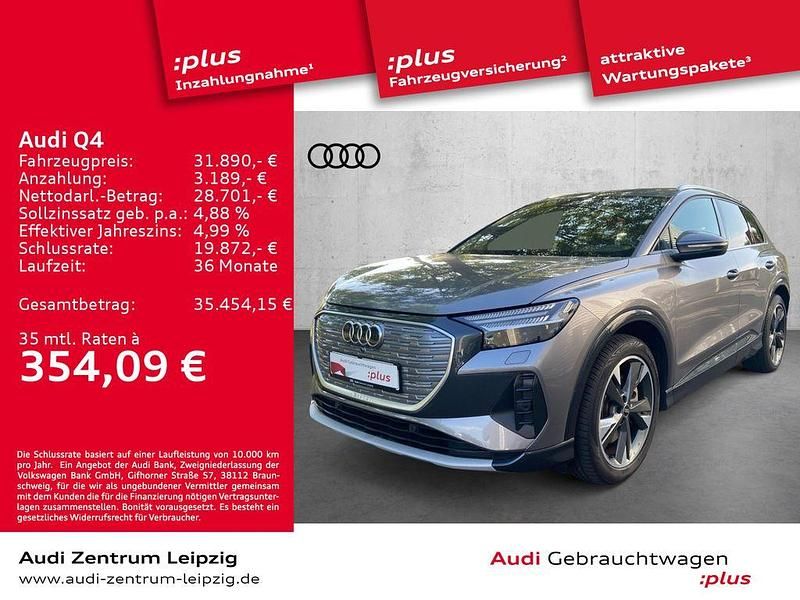 Taifungrau metallic Gebraucht 2022 Audi Q4 e-tron Ambiente SUV | 31.890 € (Guter Preis) - Bild 1/3