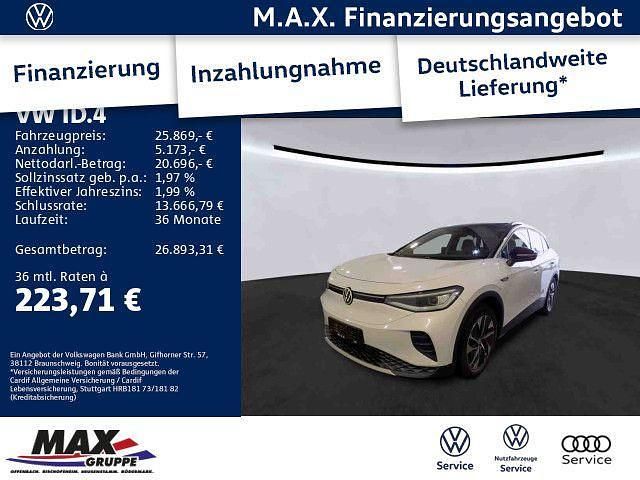 Gletscherweiß metallic (metallic) Gebraucht 2021 VW ID.4 Pro Performance SUV | 25.869 € (Fairer Preis) - Bild 1/3
