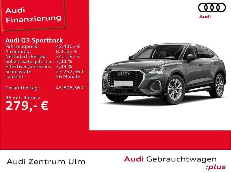 Chronosgrau metallic (metallic) Gebraucht 2025 Audi Q3 Sportback S-Line SUV | 42.430 € (Superpreis) - Bild 1/4
