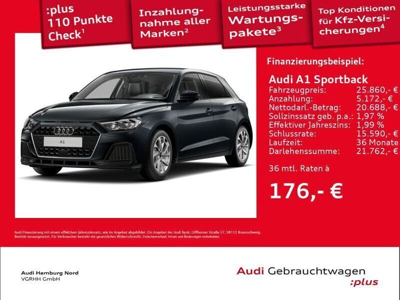 H1 manhattangrau metallic Gebraucht 2024 Audi A1 Sportback Advanced Kleinwagen | 27.520 € (Fairer Preis) - Bild 1/3