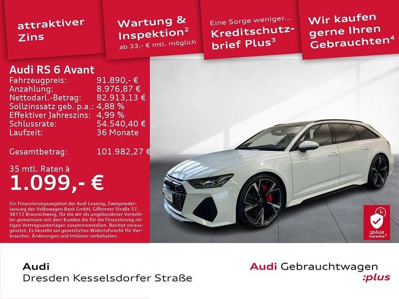 Gebraucht Audi RS6 Ambiente 600 PS (441 kW) 2022 Gletscherweiß metallic Kombi