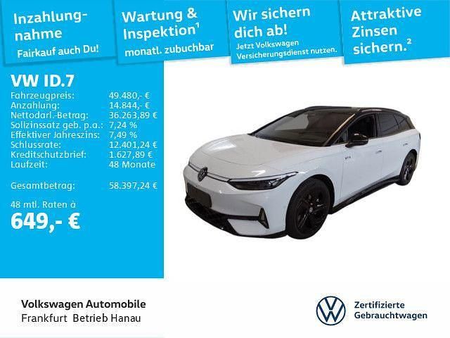 Gletscherweiß metallic/schwarz Gebraucht 2024 VW ID.7 GTX Limousine | 49.480 € (Etwas zu teuer) - Bild 1/4