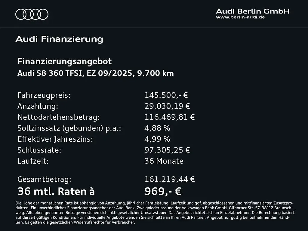 Gebraucht Audi S8 571 PS (419 kW) 2025 Gletscherweiß metallic Limousine