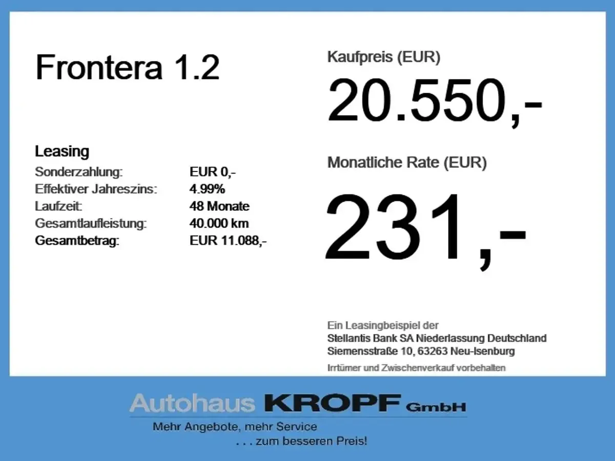 Usata Opel Frontera 136 CV (100 kW) 2025 Verde SUV