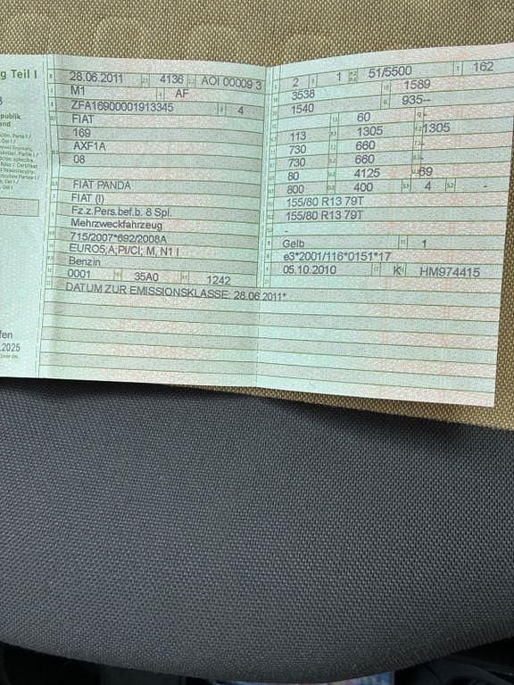 Gebraucht Fiat Panda 69 PS (50 kW) 2010 Gelb Kleinwagen