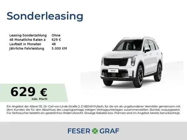 Schneeweiss Neu 2025 Kia Sorento SUV | 58.450 € (Etwas zu teuer) - Bild 1/3