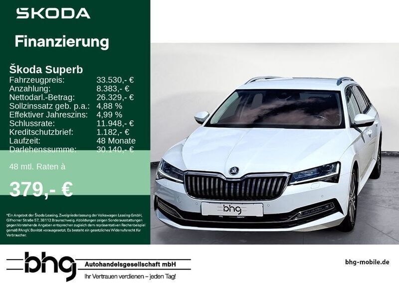 Weiß Gebraucht 2023 Skoda Superb Style Kombi | 33.530 € - Bild 1/4