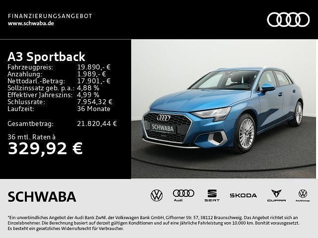 Blau Gebraucht 2021 Audi A3 Advanced Plus Limousine | 19.590 € (Guter Preis) - Bild 1/4