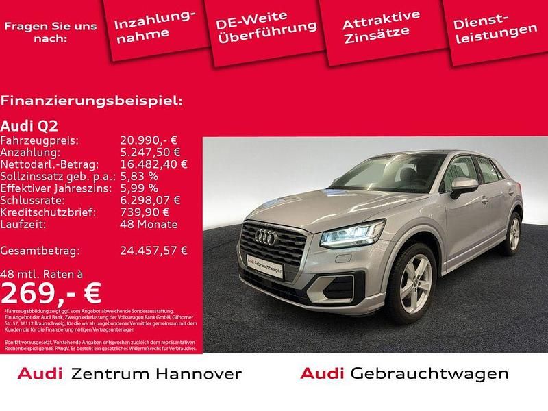 L5 florettsilber metallic (metallic) Gebraucht 2020 Audi Q2 Sport SUV | 20.990 € (Fairer Preis) - Bild 1/4