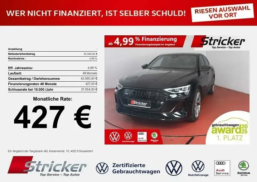 Gebraucht Audi e-tron S-Line 300 kW (408 PS) 2022 Mythosschwarz metallic SUV