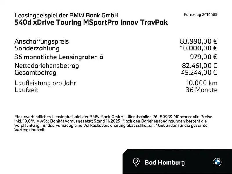 Sophistograu brillanteffekt me (grau) Neu 2025 BMW 540 Comfort Edition Kombi | 83.990 € (Teuer) - Bild 1/1