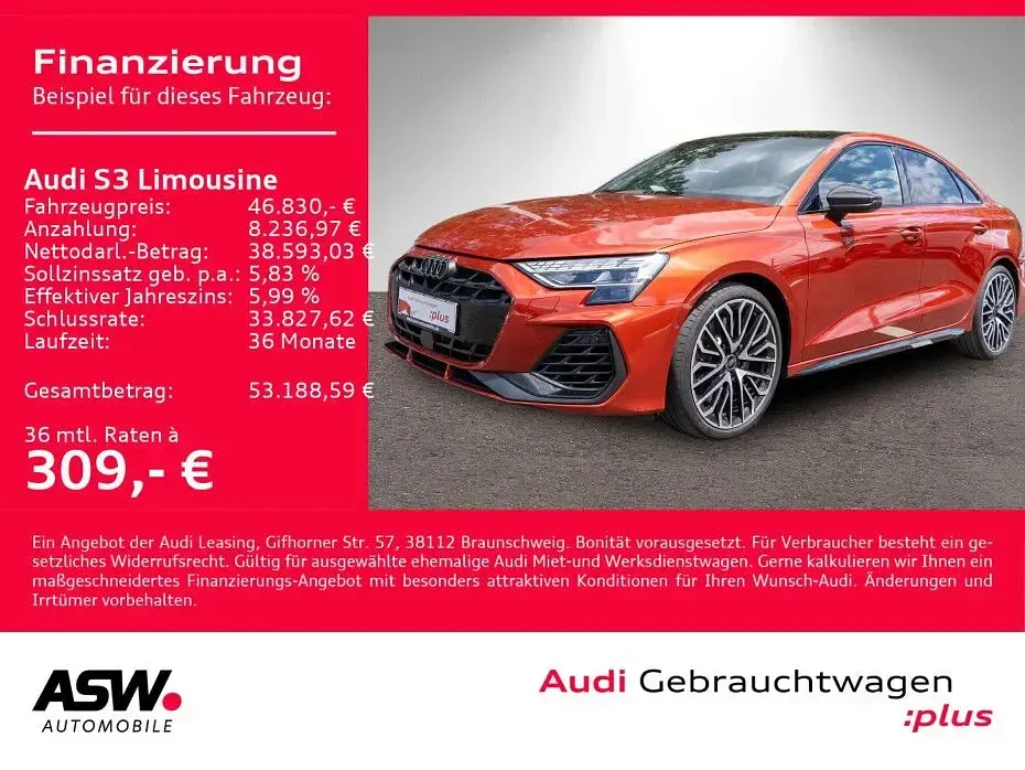 Gebraucht Audi S3 Ambiente 333 PS (244 kW) 2025 Individuallackierungen audi excl Limousine