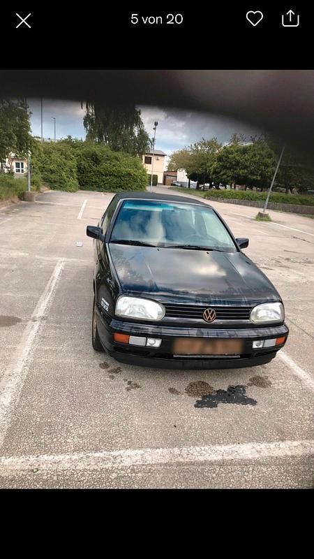Schwarz Gebraucht 1996 VW Golf Cabriolet Cabrio | 1.000 € (Superpreis) - Bild 1/4