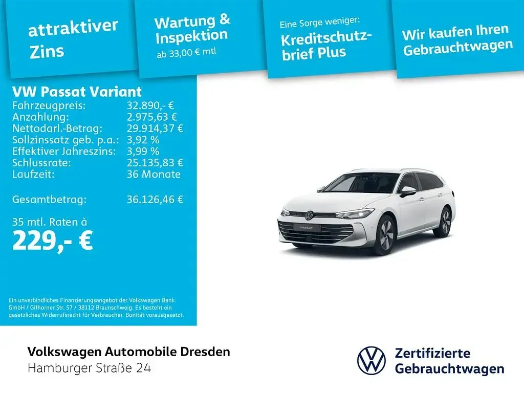 Gebraucht VW Passat Business 150 PS (110 kW) 2025 Weiß Kombi