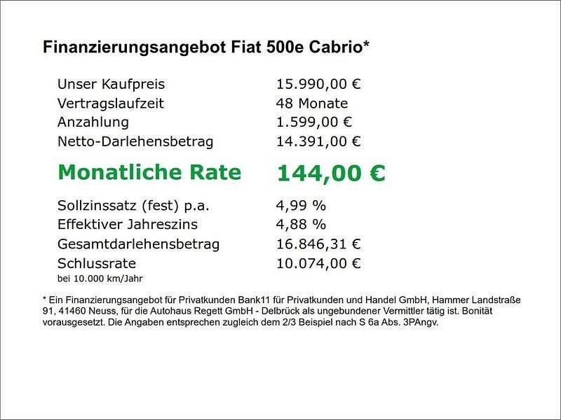 Gebraucht Fiat 500e Red 69 kW (95 PS) 2022 Red vr111/a) (rot Cabrio