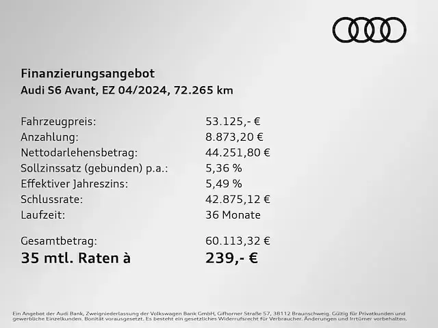 Gebraucht Audi S6 Sport 344 PS (253 kW) 2024 Individuallackierungen audi exclusive Kombi