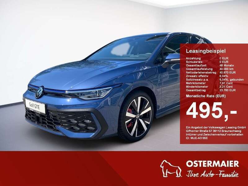 Anemonenblau / schwarz uni (dachfarbe) Gebraucht 2024 VW Golf VIII GTE Limousine | 39.990 € (Superpreis) - Bild 1/4