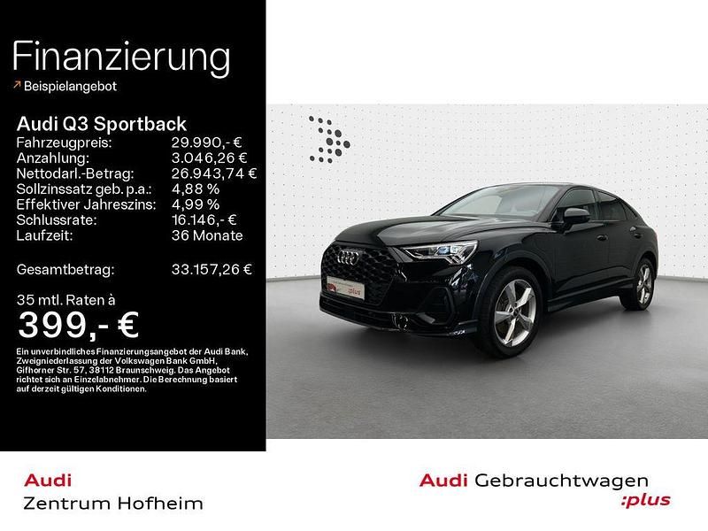 Schwarz Gebraucht 2022 Audi Q3 Sportback Ambiente SUV | 29.990 € (Fairer Preis) - Bild 1/4