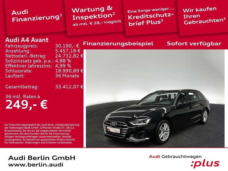 Mythosschwarz metallic Gebraucht 2022 Audi A4 Advanced Plus Kombi | 30.190 € (Fairer Preis) - Bild 1/3