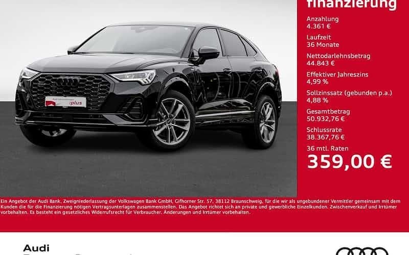 Schwarz Neu 2025 Audi Q3 Sportback S-Line SUV | 49.204 € (Superpreis) - Bild 1/4