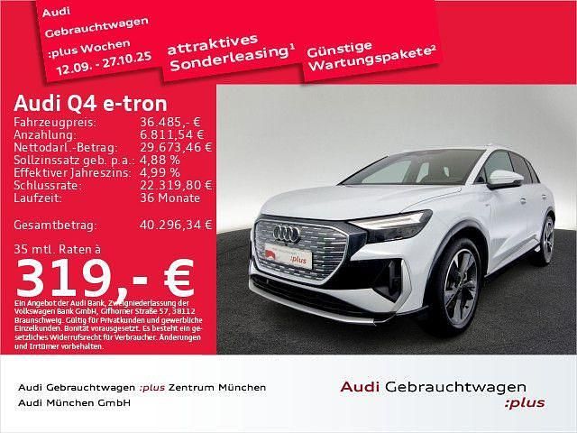 Gletscherweiß metallic Gebraucht 2022 Audi Q4 e-tron Ambiente SUV | 36.485 € (Teuer) - Bild 1/2