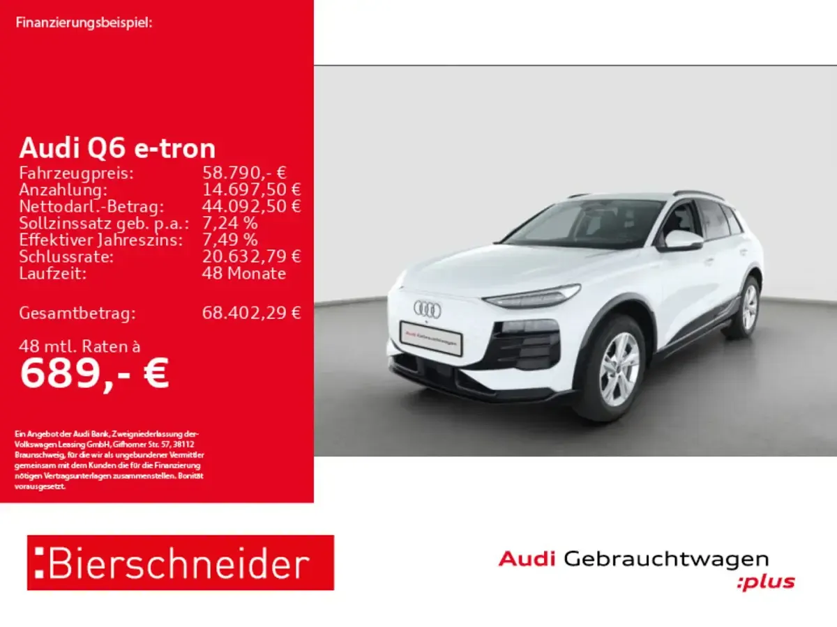 Gebraucht Audi Q6 e-tron Ambiente 284 kW (387 PS) 2025 Weiss SUV