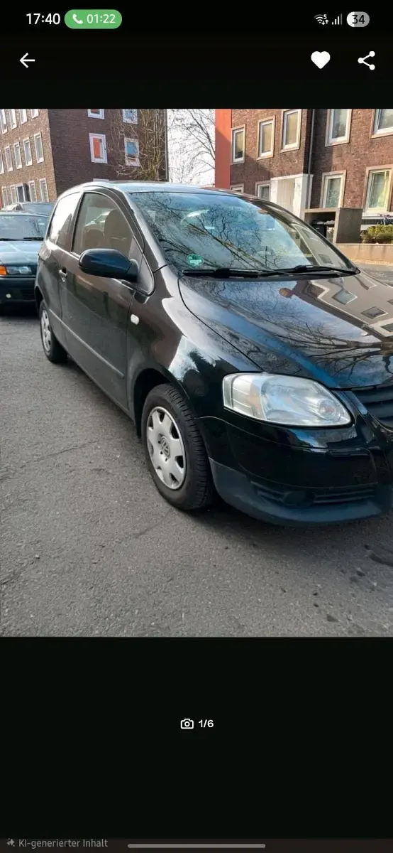 Usata VW Fox 54 CV (39 kW) 2007 Nero Utilitaria
