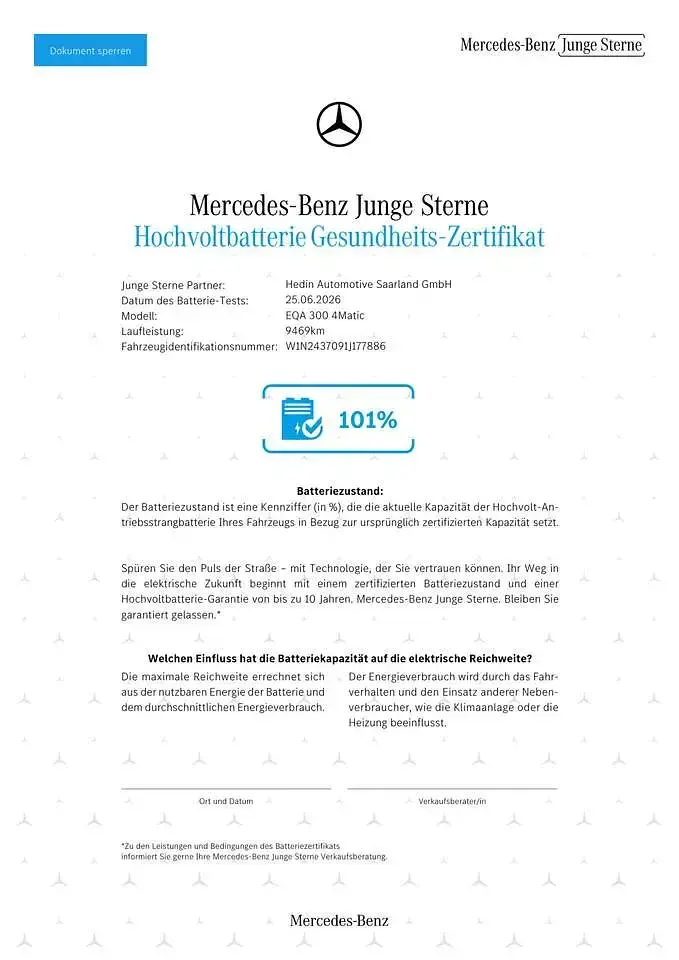 Gebraucht Mercedes EQA300 Progressive 167 kW (228 PS) 2025 Weiß SUV