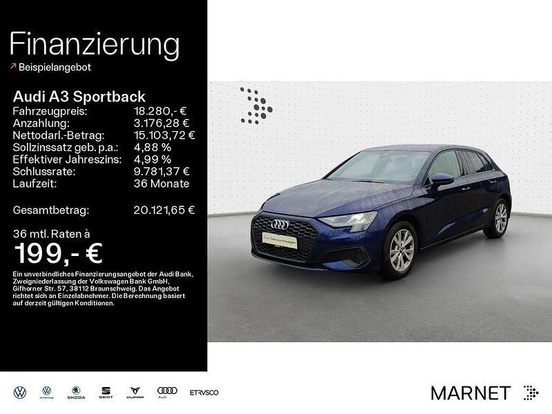 Blau Gebraucht 2022 Audi A3 Limousine | 17.890 € (Superpreis) - Bild 1/4