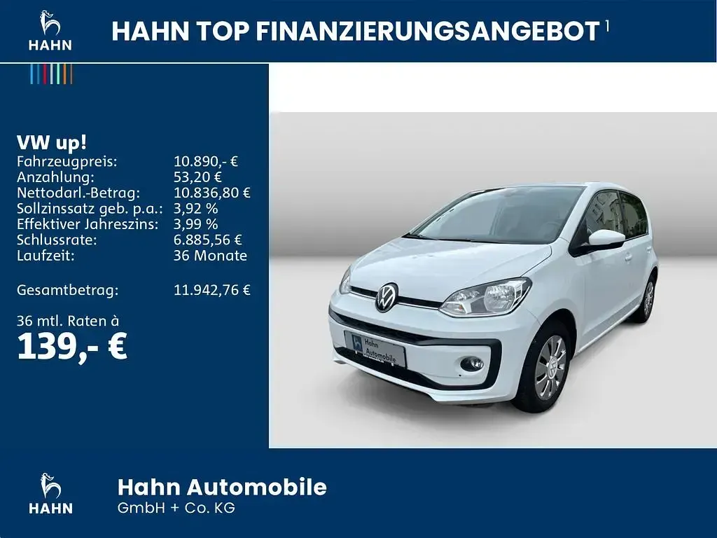 Gebraucht VW up! move up! 65 PS (47 kW) 2021 Pure white Kleinwagen