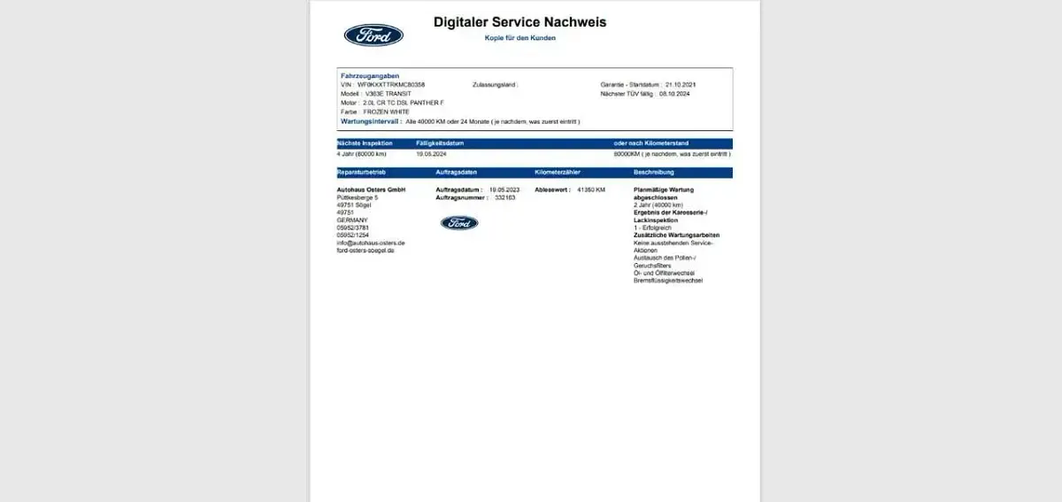 Używany Ford Transit Trend 131 KM (96 kW) 2021 Biały Kombi
