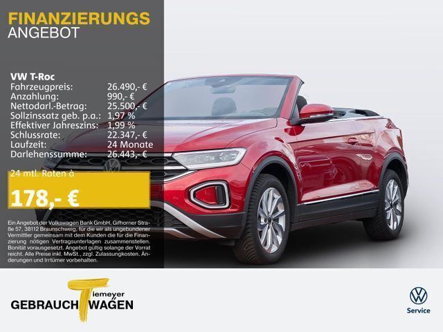 Rot Gebraucht 2024 VW T-Roc Cabriolet Style Cabrio | 26.490 € (Superpreis) - Bild 1/1