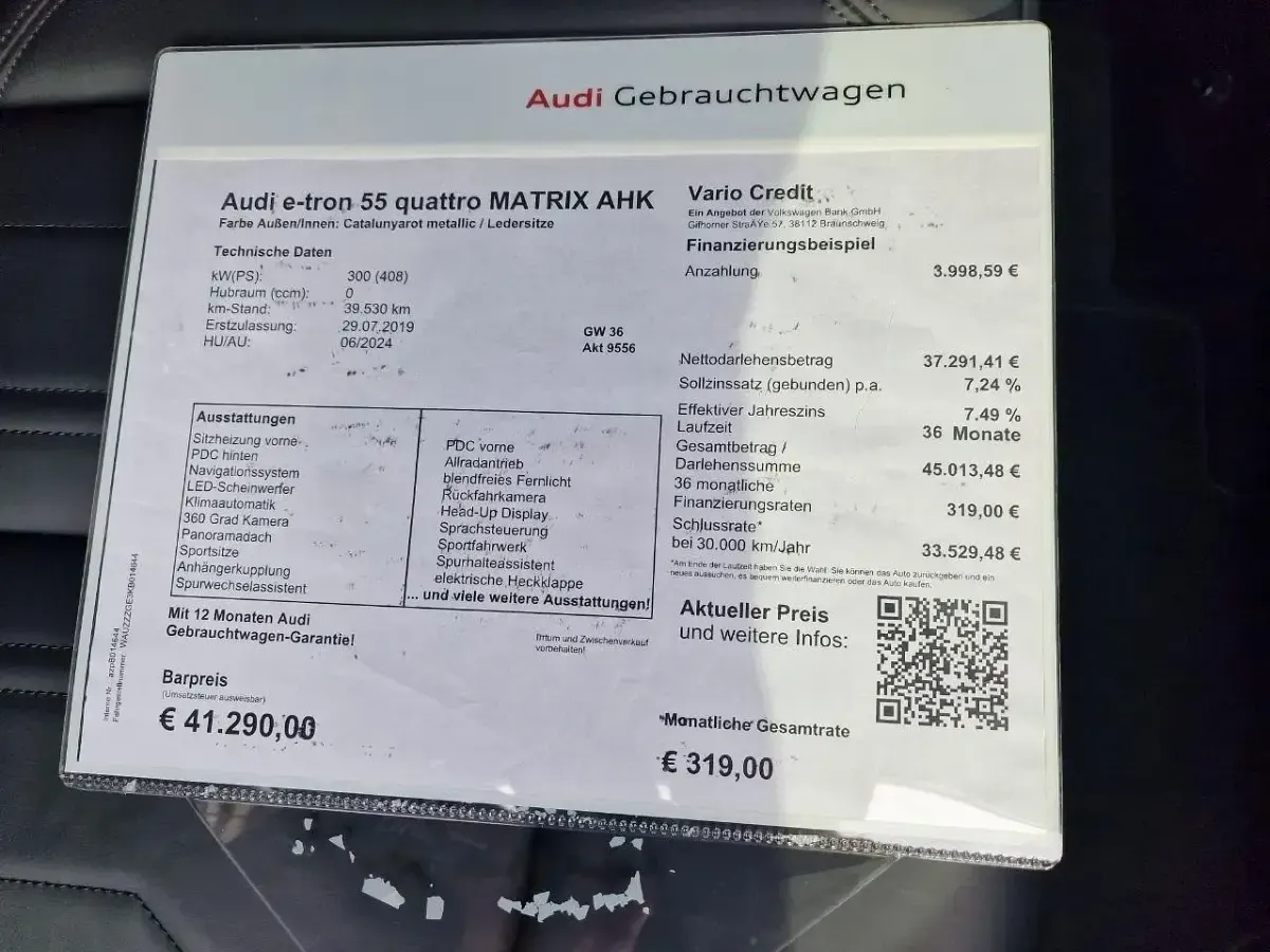 Usata Audi e-tron Premium 300 kW (408 CV) 2019 Rosso SUV