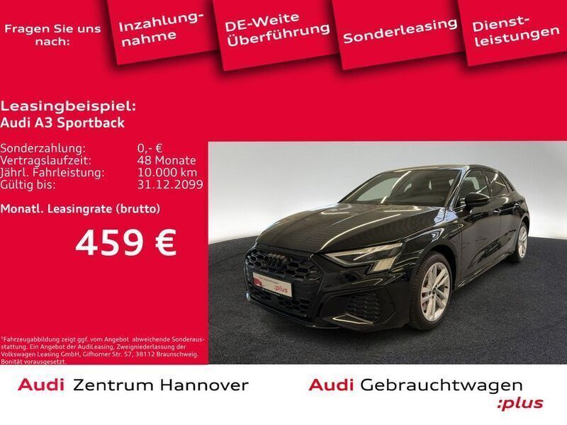 0e mythosschwarz metallic Gebraucht 2022 Audi A3 Sportback e-tron S-Line Limousine | 29.850 € (Fairer Preis) - Bild 1/4