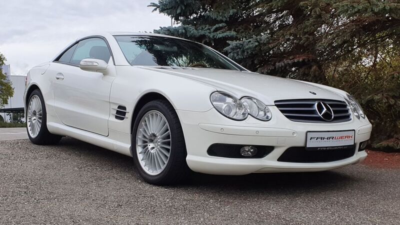 Weiß metallic Gebraucht 2006 Mercedes SL500 AMG Cabrio | 42.670 € - Bild 1/4