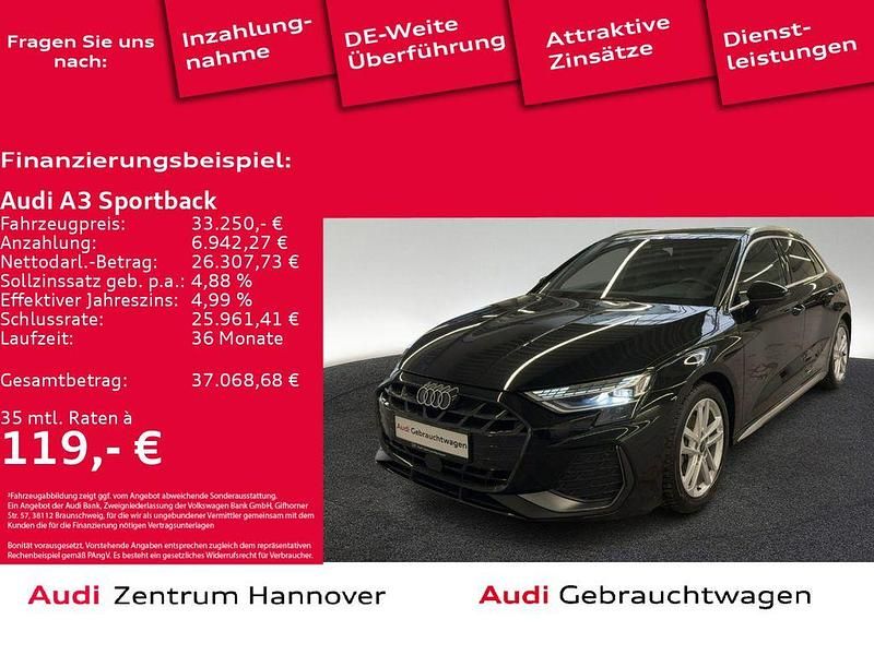 Gebraucht Audi A3 S-Line 150 PS (110 kW) 2024 0e mythosschwarz metallic Limousine