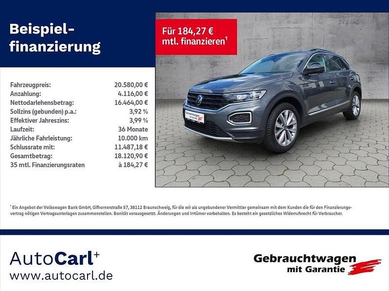 Indiumgrau metallic Gebraucht 2021 VW T-Roc Style SUV | 20.580 € (Teuer) - Bild 1/4