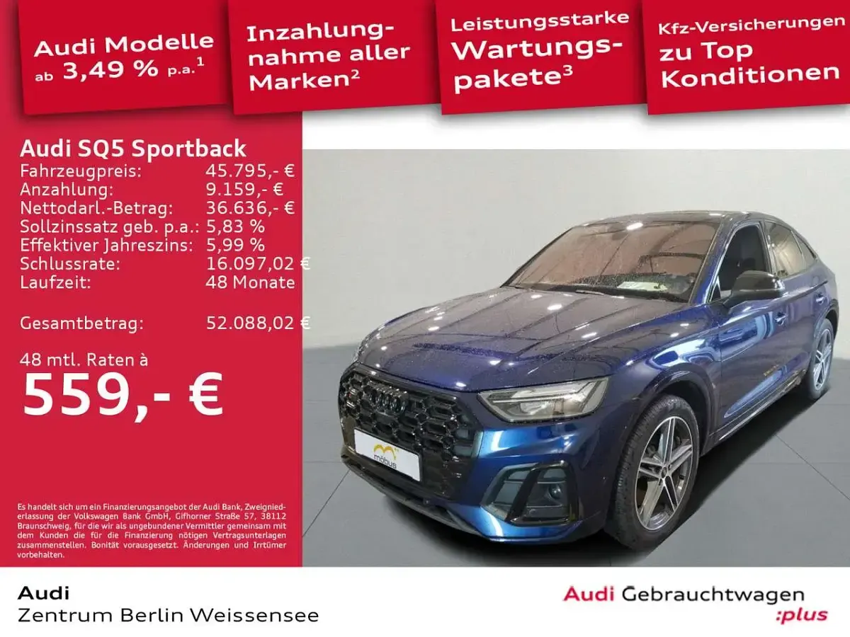 Gebraucht Audi SQ5 341 PS (250 kW) 2023 Navarrablau metallic SUV