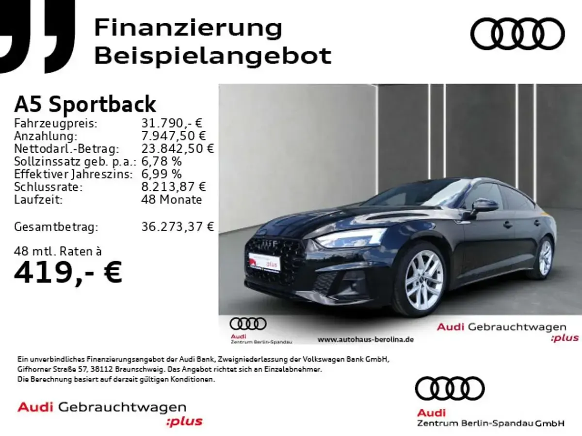 Occasion Audi A5 S-Line 204 ch (150 kW) 2022 Noir Coupé