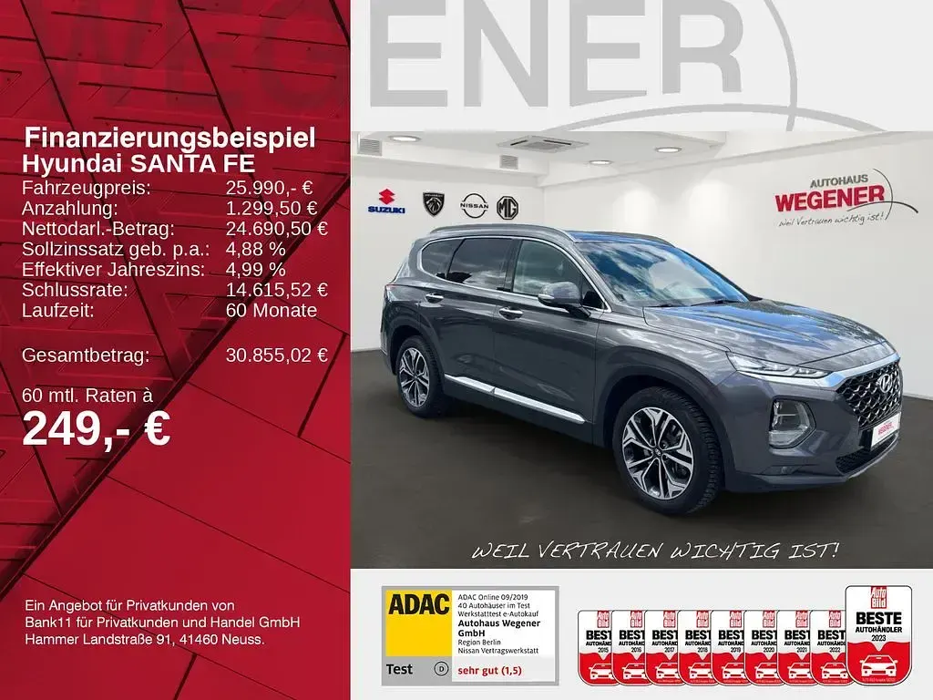 Gebraucht Hyundai Santa Fe 200 PS (147 kW) 2020 Grau SUV