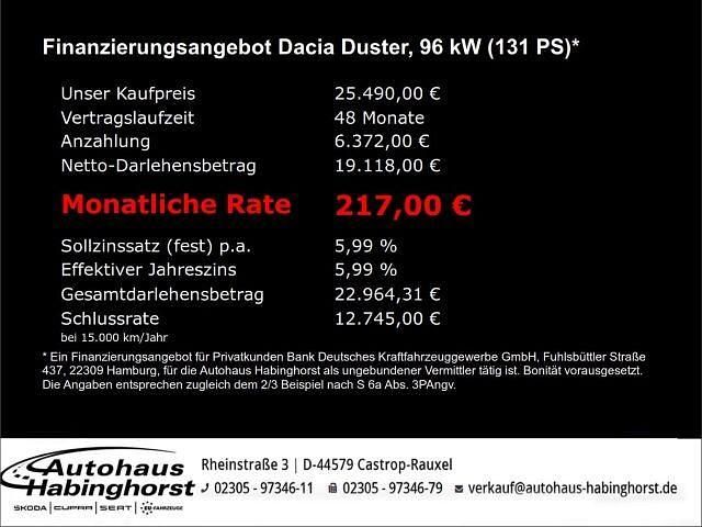 Neu Dacia Duster Journey 131 PS (96 kW) 2025 Weiss SUV