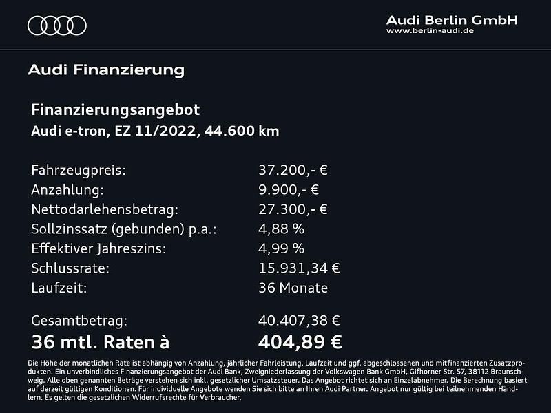 Gebraucht Audi e-tron Ambiente 300 kW (408 PS) 2022 Brillantschwarz SUV