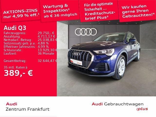 Navarrablau metallic/navarrabl Gebraucht 2022 Audi Q3 SUV | 29.750 € (Superpreis) - Bild 1/2