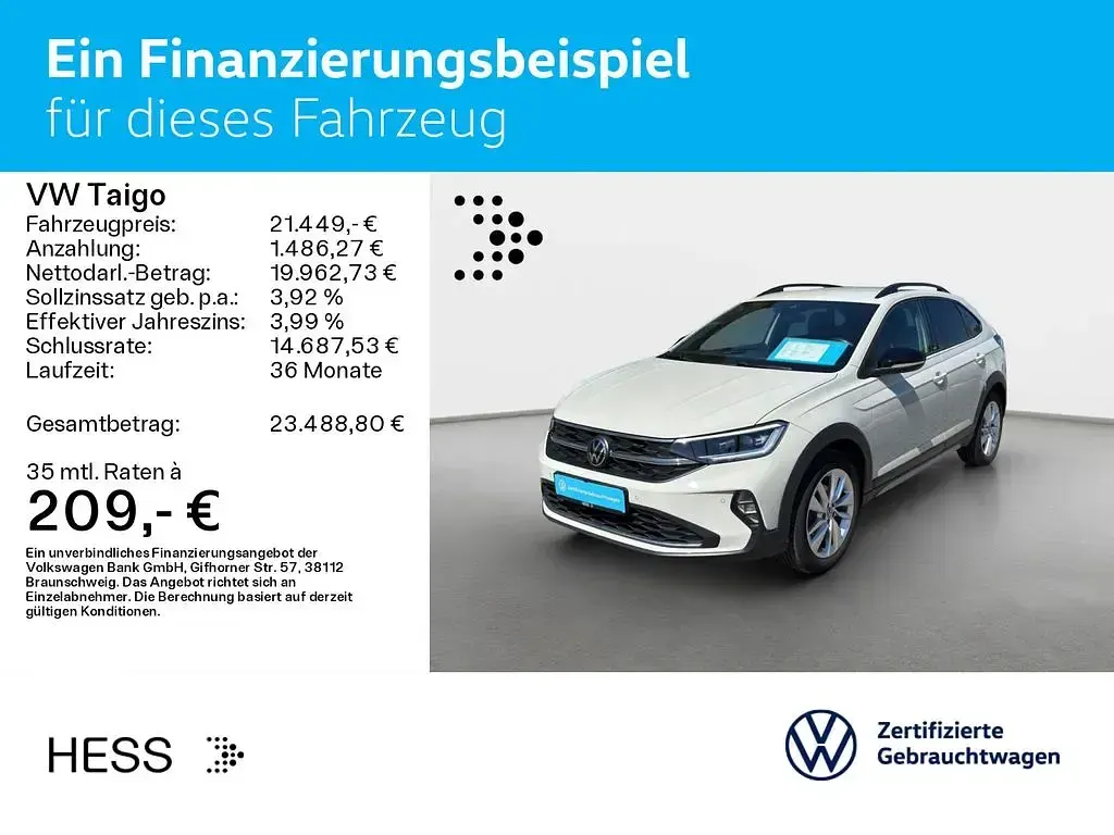 Gebraucht VW Taigo Move 150 PS (110 kW) 2023 Grau SUV