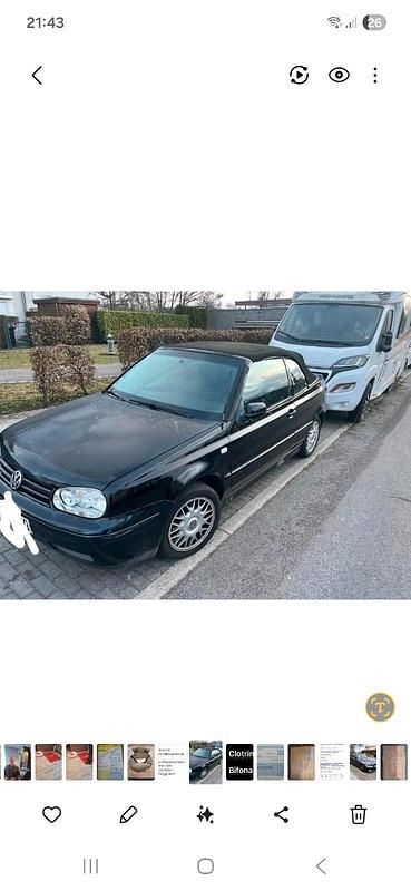 Gebraucht VW Golf Cabriolet 2001 Schwarz Cabrio