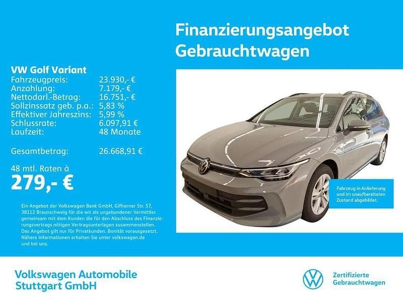 C2 mondsteingrau Gebraucht 2024 VW Golf VIII Life Kombi | 23.930 € (Fairer Preis) - Bild 1/4