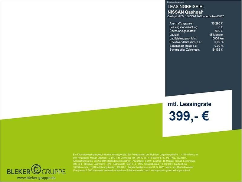 Schwarz Neu 2025 Nissan Qashqai N-Connecta SUV | 36.290 € (Teuer) - Bild 1/3