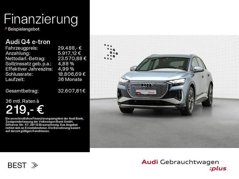 Blau Gebraucht 2022 Audi Q4 e-tron S-Line SUV | 29.488 € (Superpreis) - Bild 1/4